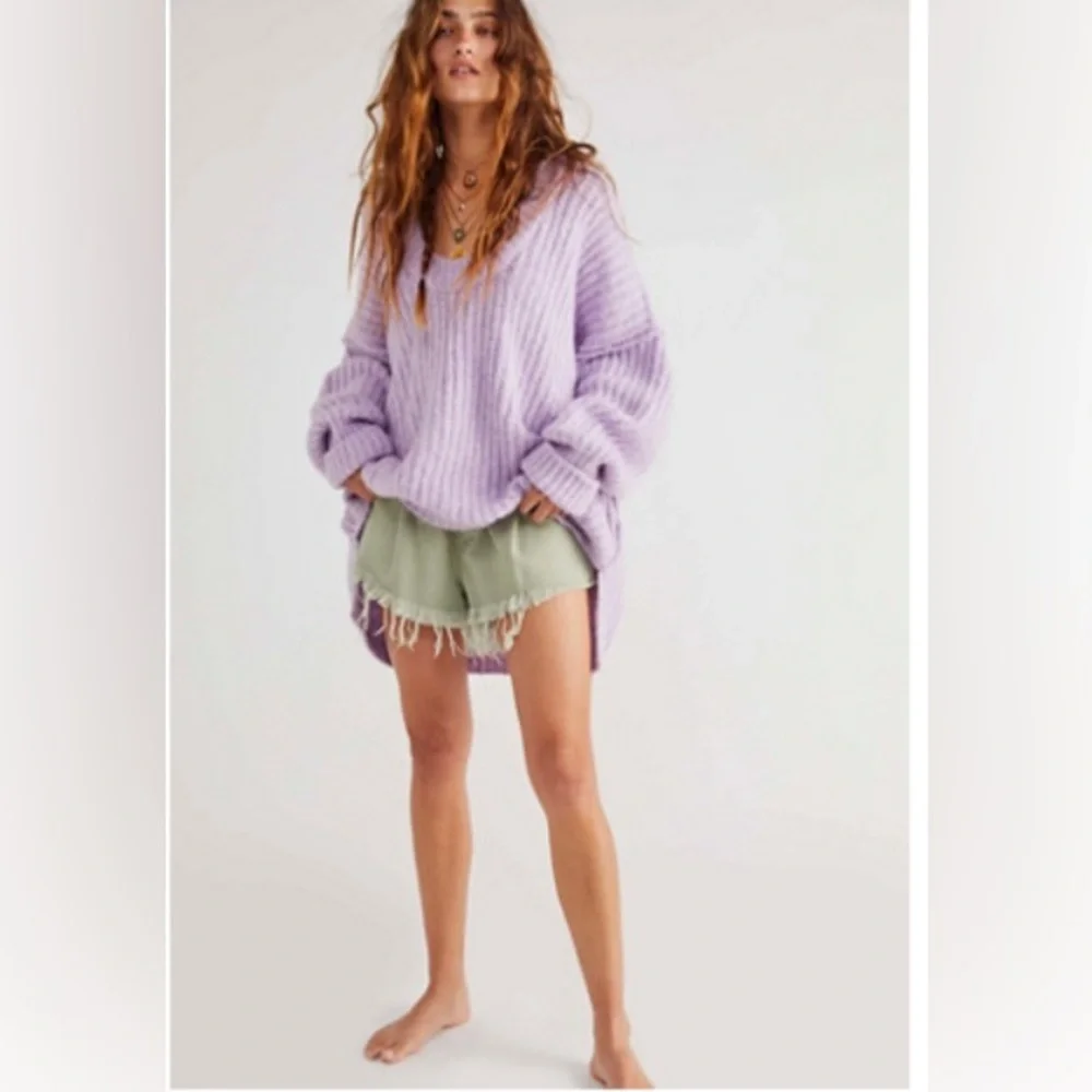 Free People Blue Bell V Neck Sweater XS - Picture 1 of 6